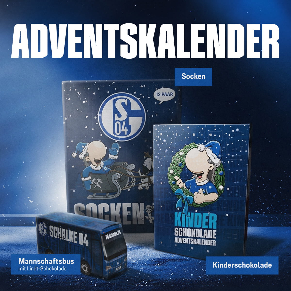 S04 Adventskalender 2026 Socken kinderschokolade Lindt