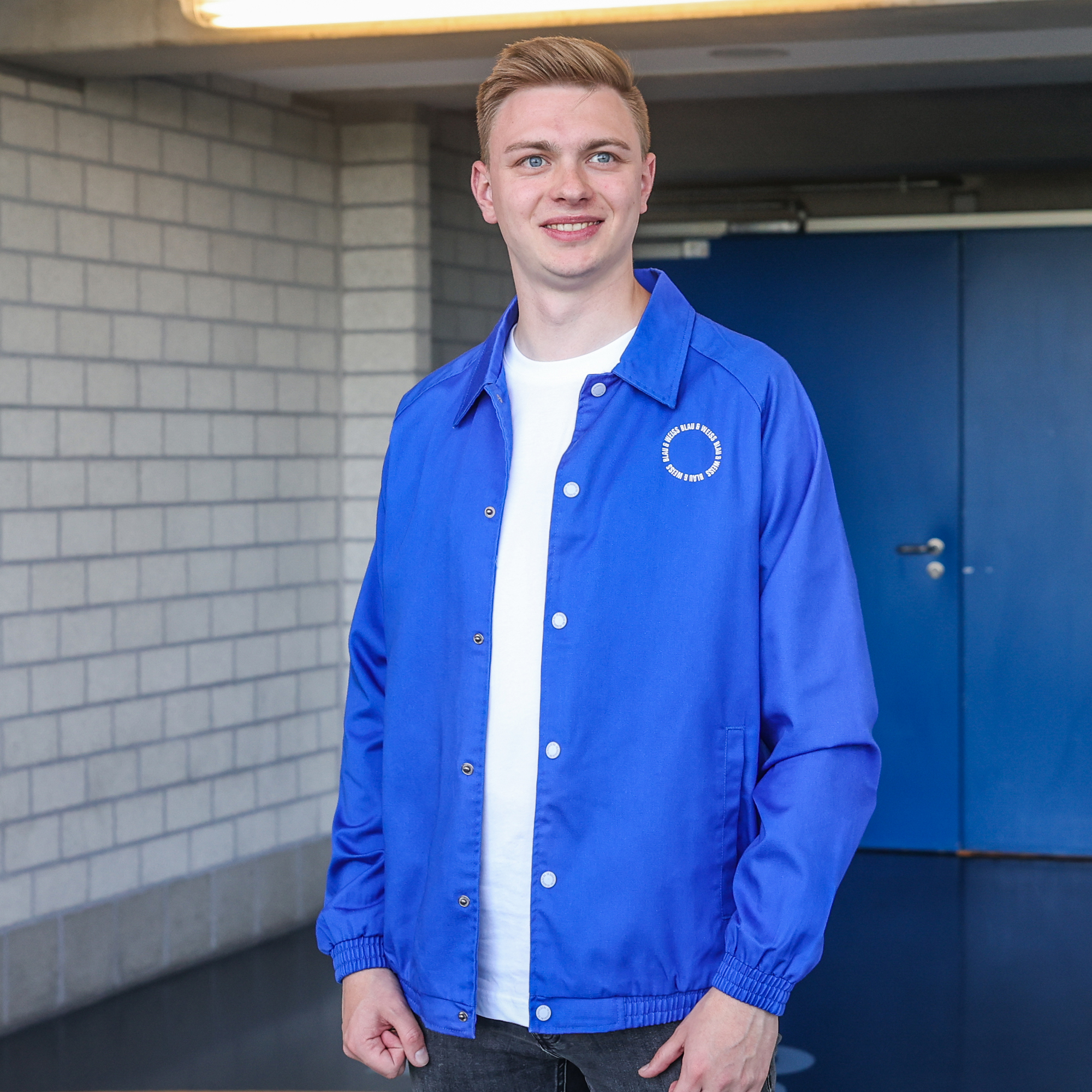 Jacke blau & weiß königsblau