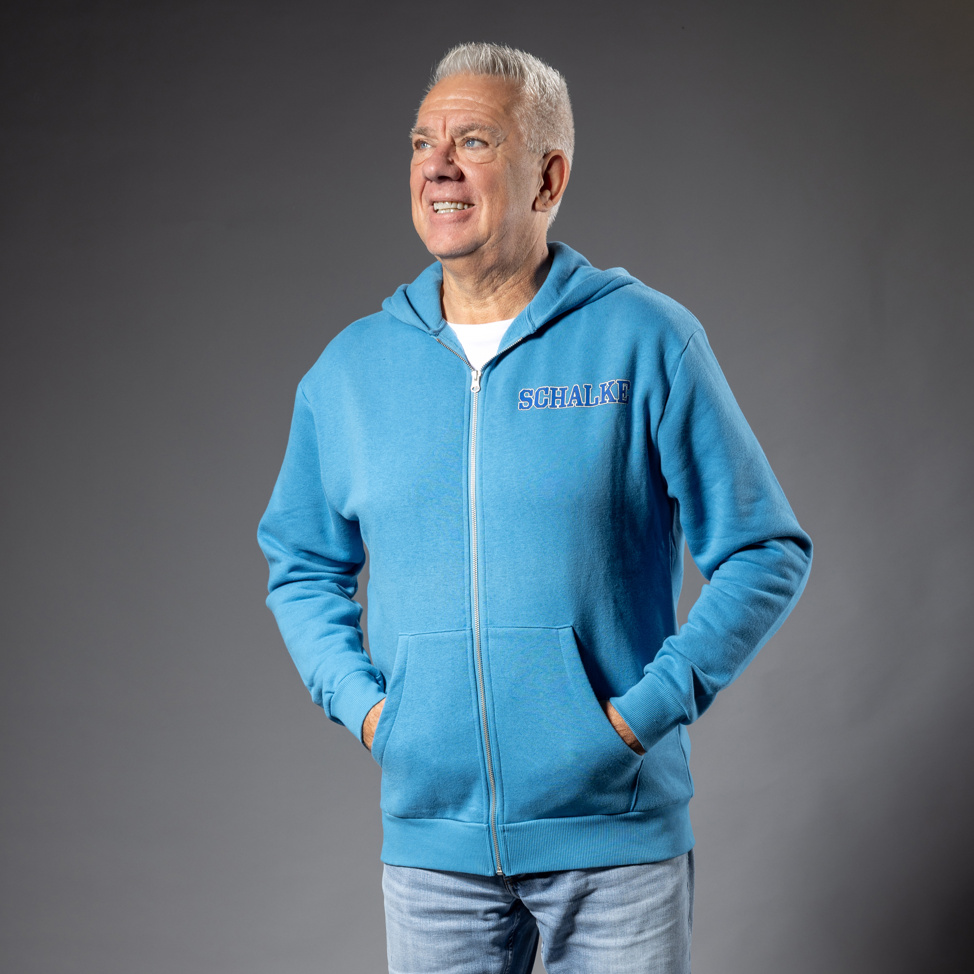 Kapuzen-Jacke Vintage blau
