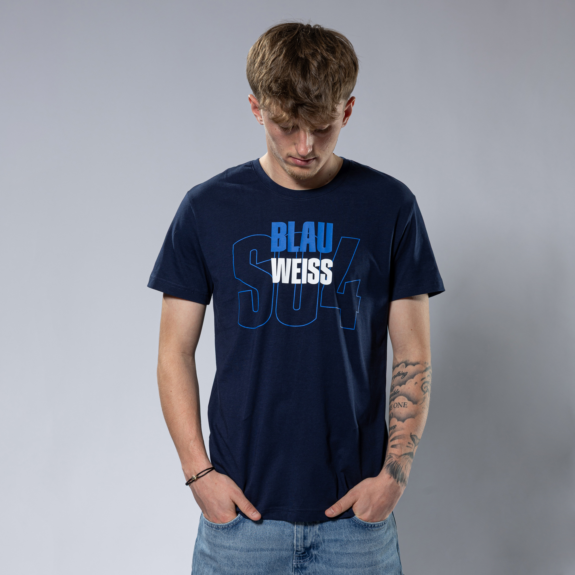 T-Shirt BLAU WEISS S04