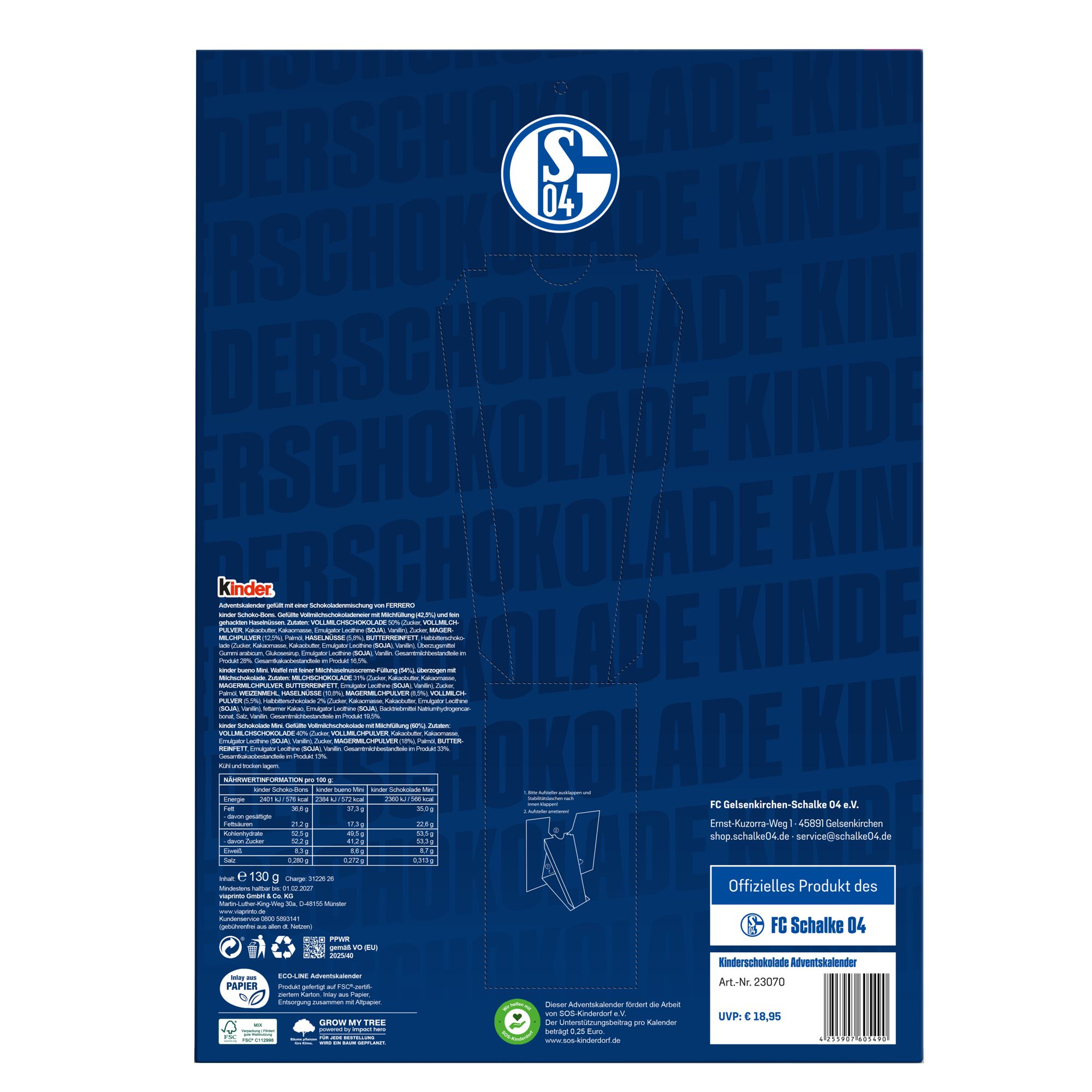 Kinderschokolade Adventskalend