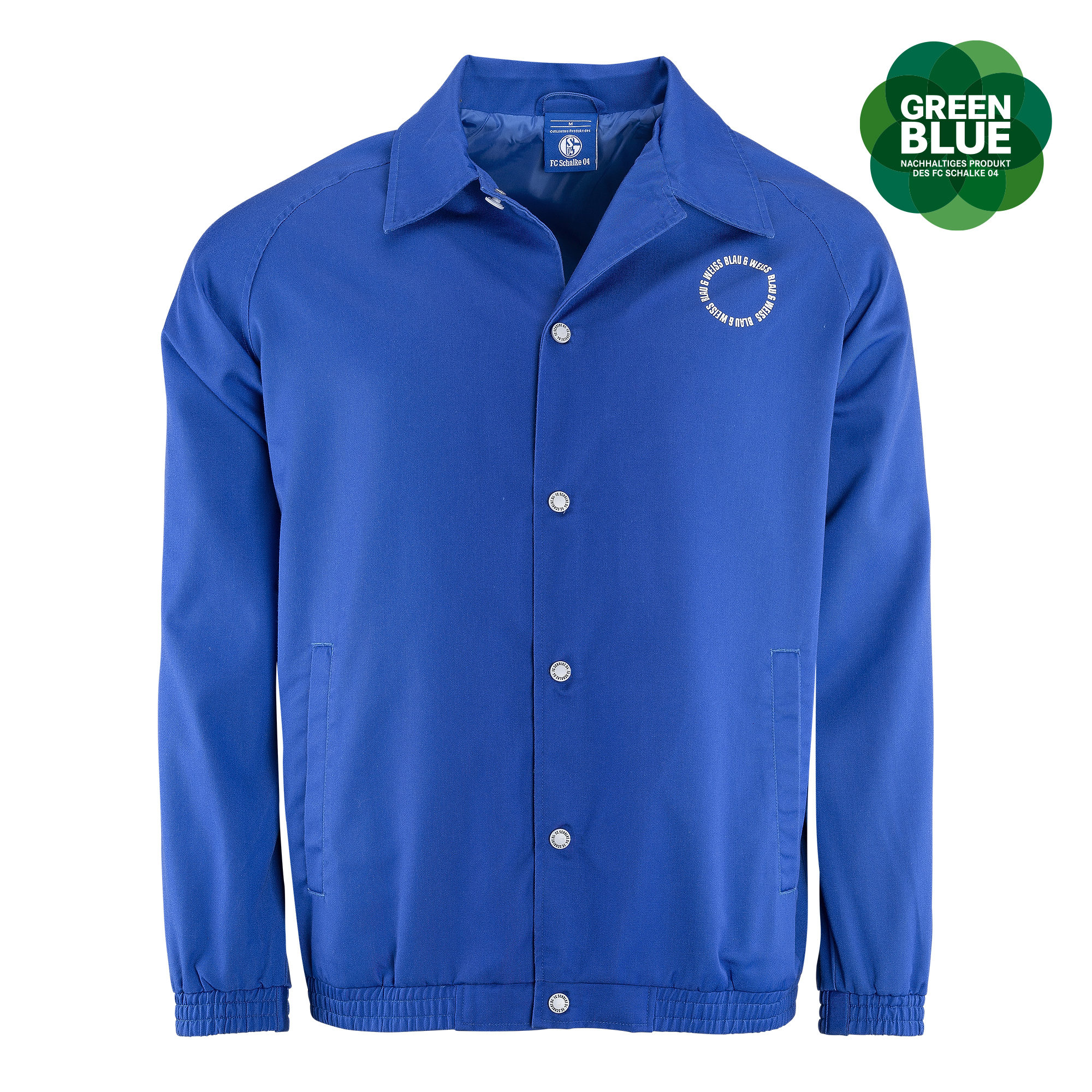 Hemdjacke blau & weiß königsblau