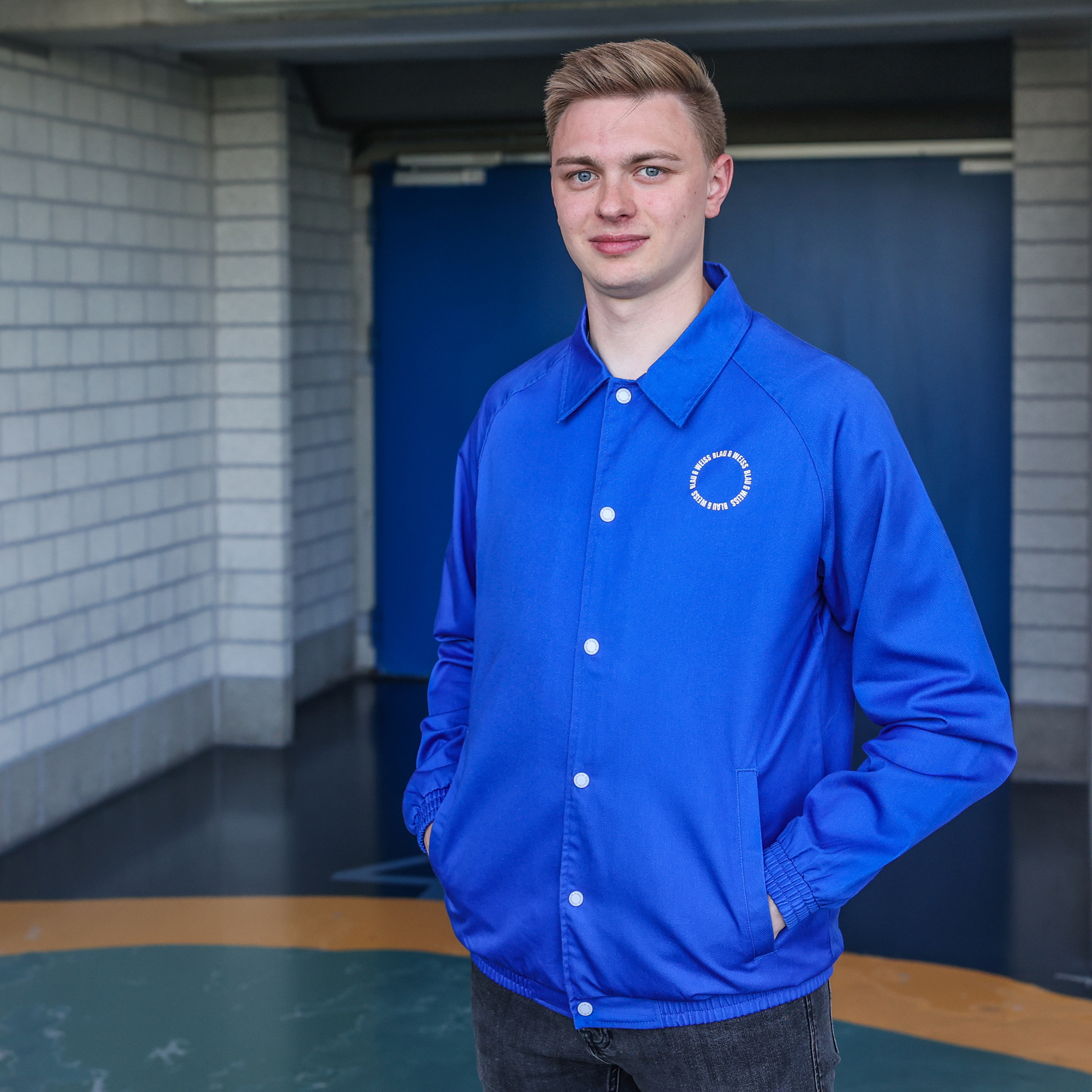 Jacke blau & weiß königsblau