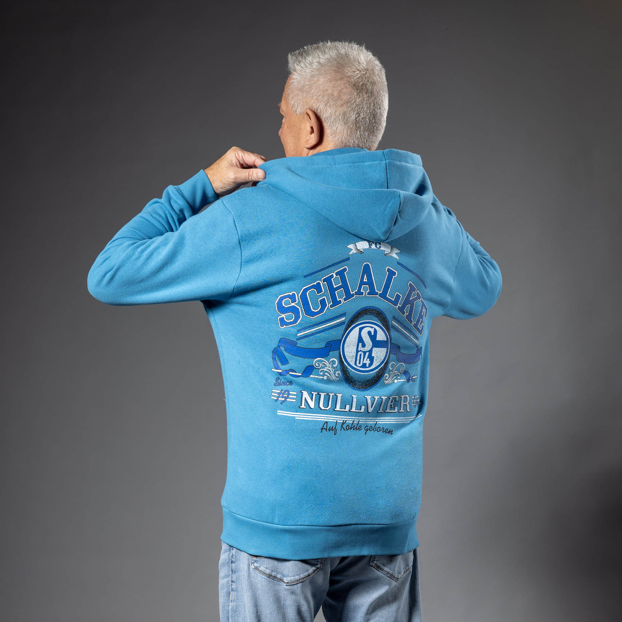 Kapuzen-Jacke Vintage blau