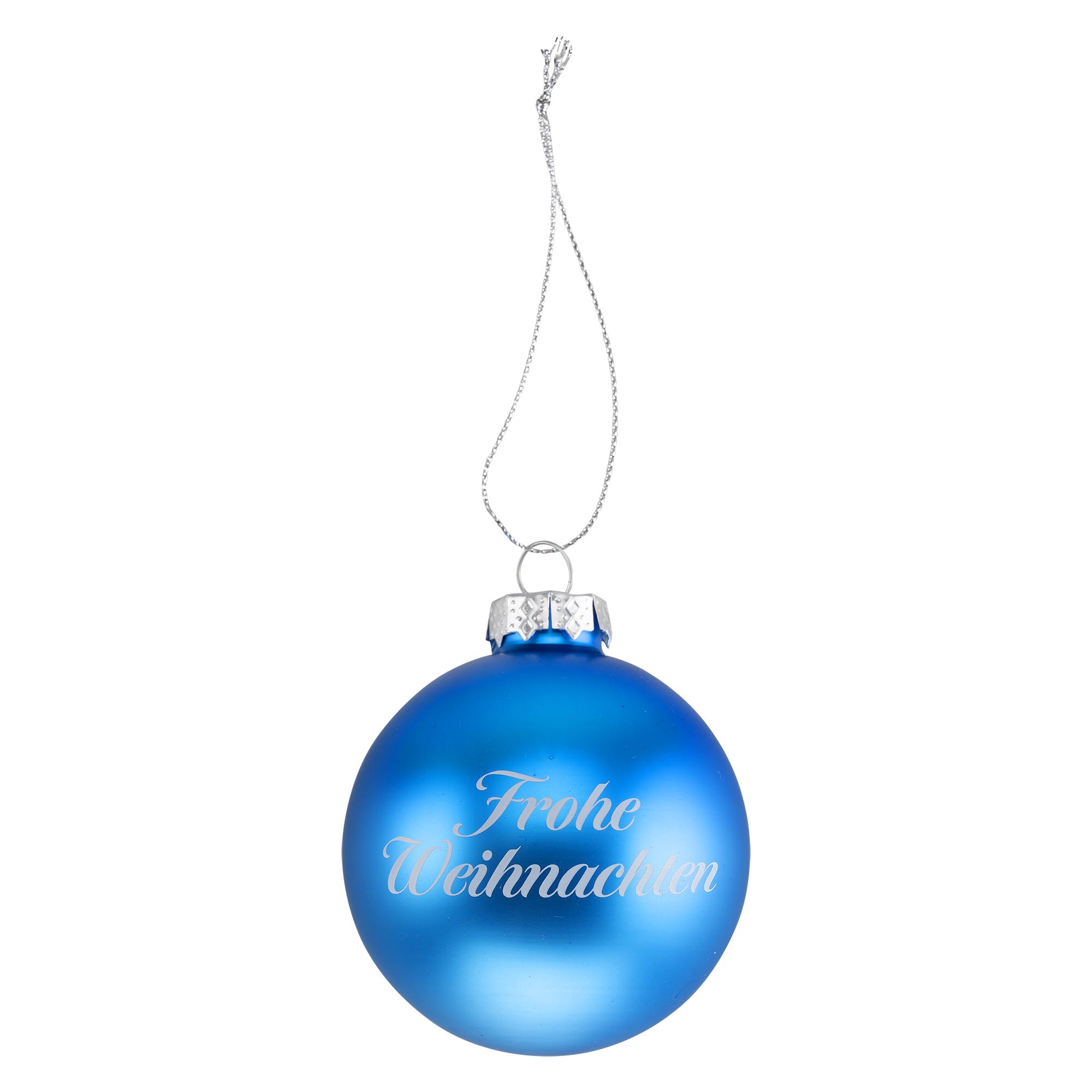 Blaue Kugel Frohe Weihnachten
